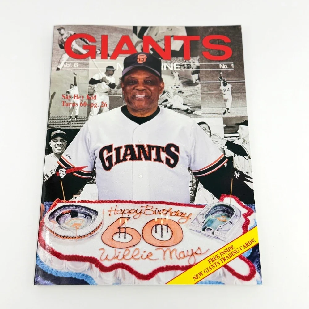 San Francisco Giants Willie Mays Magazine Pin Cards Chevron Hall Of Famer 1991